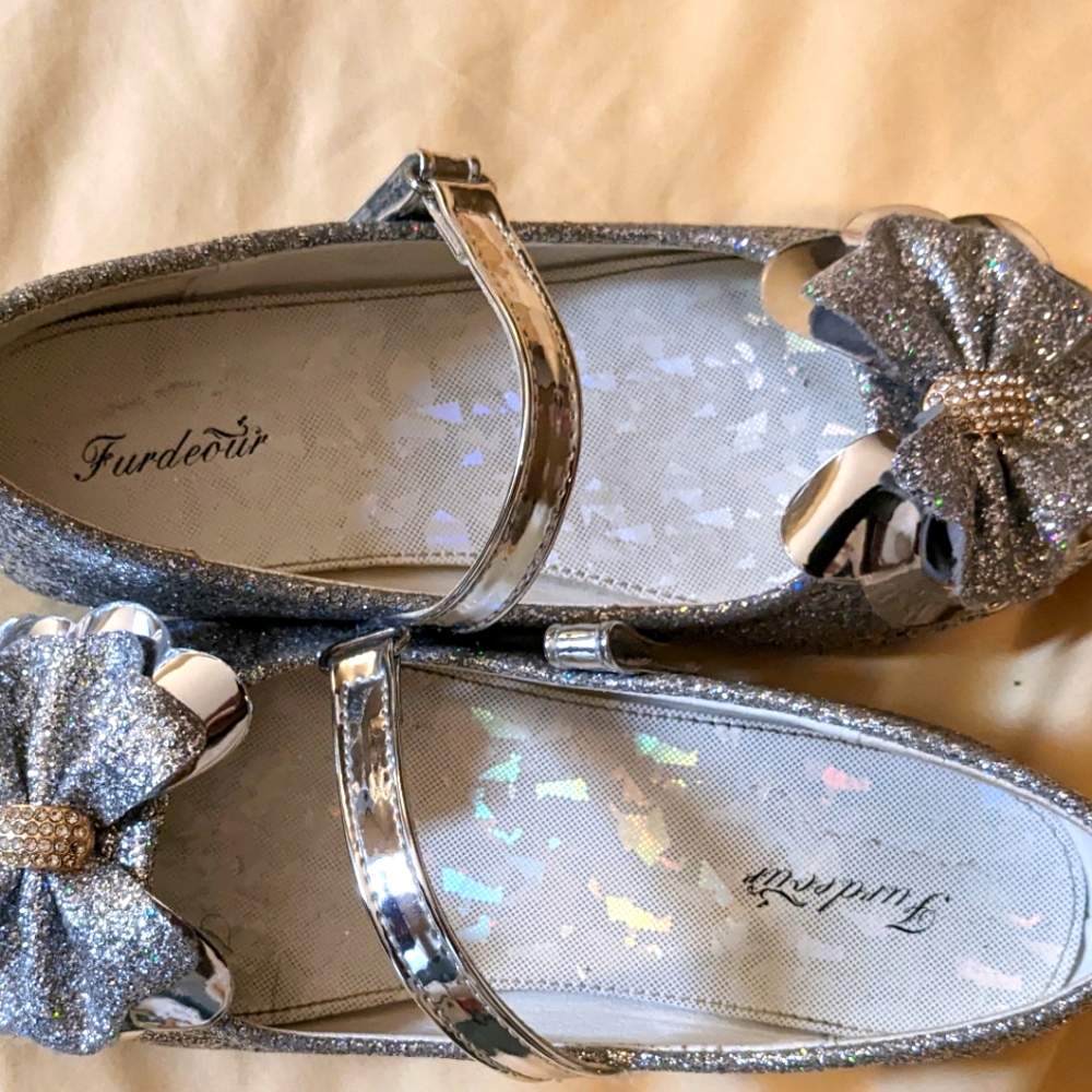 Silver dress shoes size 13